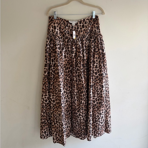 NWT! MARE MARE x Anthropologie Basque Waist Leopard Skirt Size Medium - Picture 5 of 10